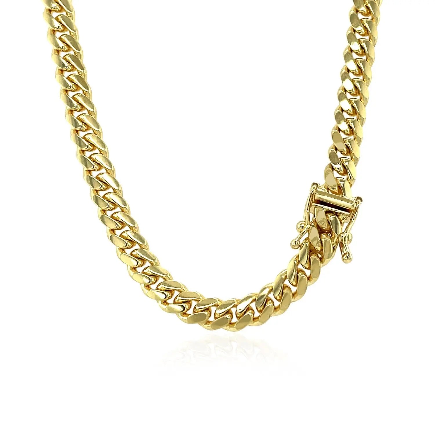 10k Yellow Gold Classic Miami Cuban Solid Chain (4.90 mm)Monde Trend