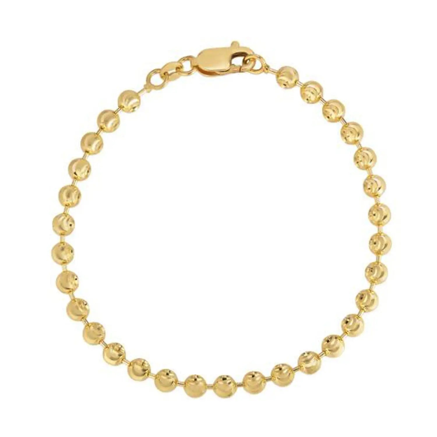 Moon Cut Bead Chain Bracelet in 14k Yellow Gold  (4.00 mm) RCJ