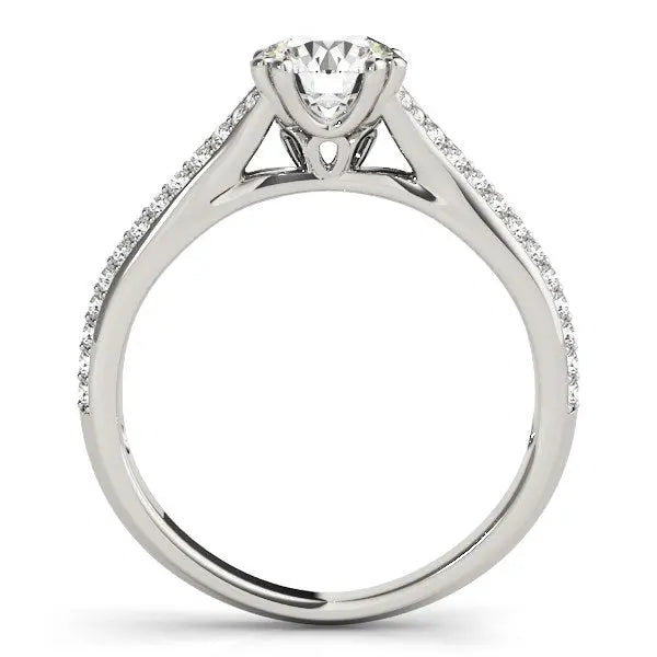 14k White Gold Double Prong Multirow Band Diamond Engagement Ring (1 1/8 cttw)Monde Trend