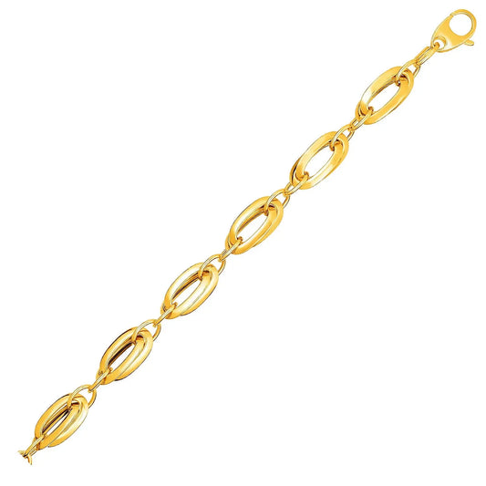 14k Yellow Gold Bracelet with Long Double Oval Links (8.20 mm) RCJ