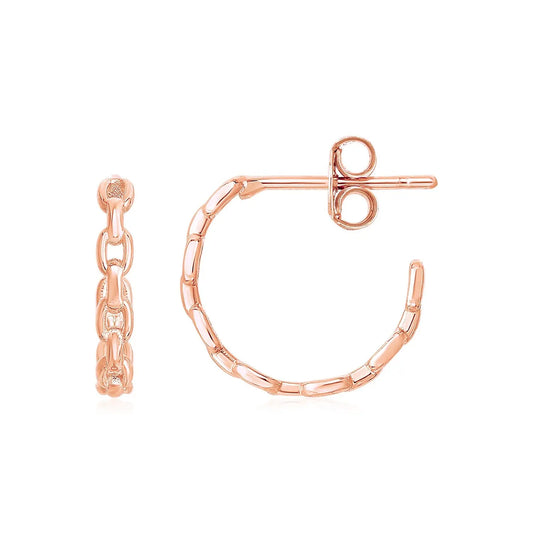 14k Rose Gold Delicate Chain Hoop EarringsMonde Trend