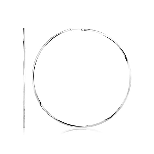 Sterling Silver Large Polished Round Hoop Earrings(60mm) RCJ