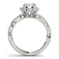 14k White Gold Flower Motif Split Shank Diamond Engagement Ring (1 5/8 cttw)Monde Trend