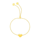 14k Yellow Gold Adjustable Heart Bracelet (0.90 mm) RCJ