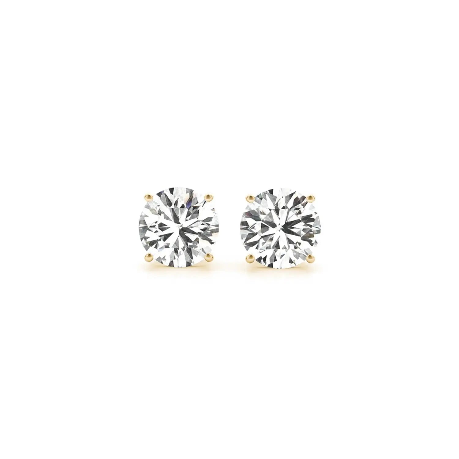 2 cttw Certified IGI Lab Grown Round Diamond Stud Earrings 14k Yellow Gold (G/VS2) RCJ