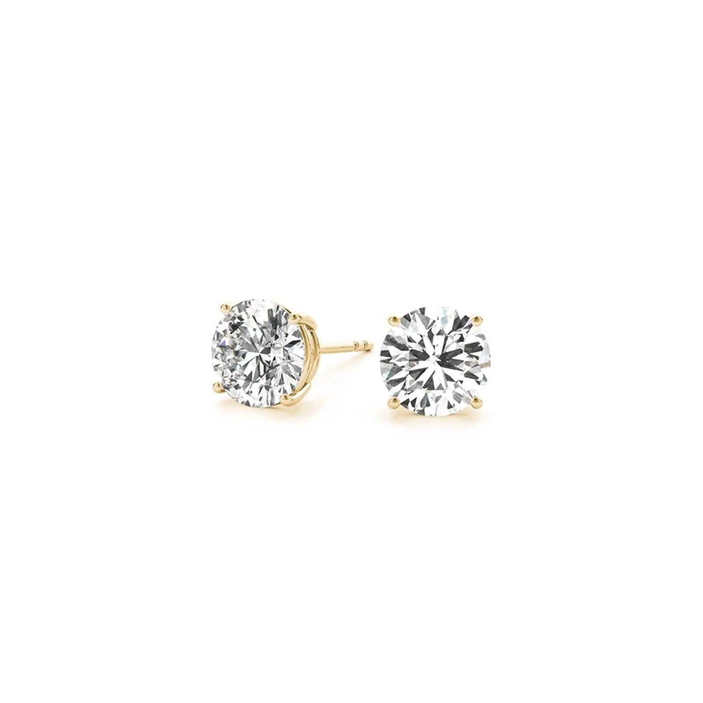 2 cttw Certified IGI Lab Grown Round Diamond Stud Earrings 14k Yellow Gold (G/VS2) RCJ