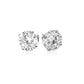 14k White Gold Round CZ Stud Earrings(8mm) RCJ