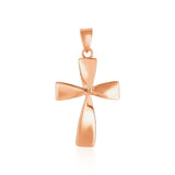 Flat Twisted Cross Pendant in 14k Rose Gold RCJ