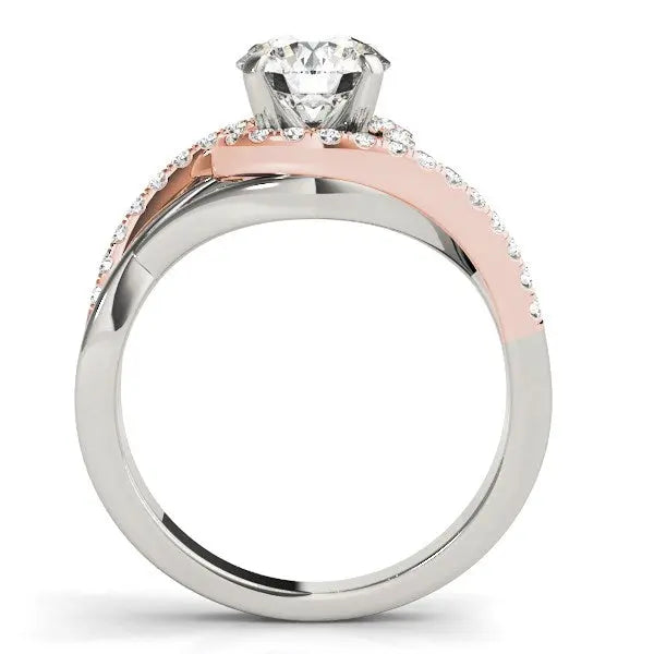 14k White And Rose Gold Bypass Diamond Engagement Ring (1 1/4 cttw)Monde Trend