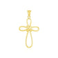 14k Yellow Gold Looped Knot Style Cross Pendant RCJ