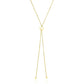 14k Yellow Gold Adjustable Heart Style Lariat Necklace RCJ