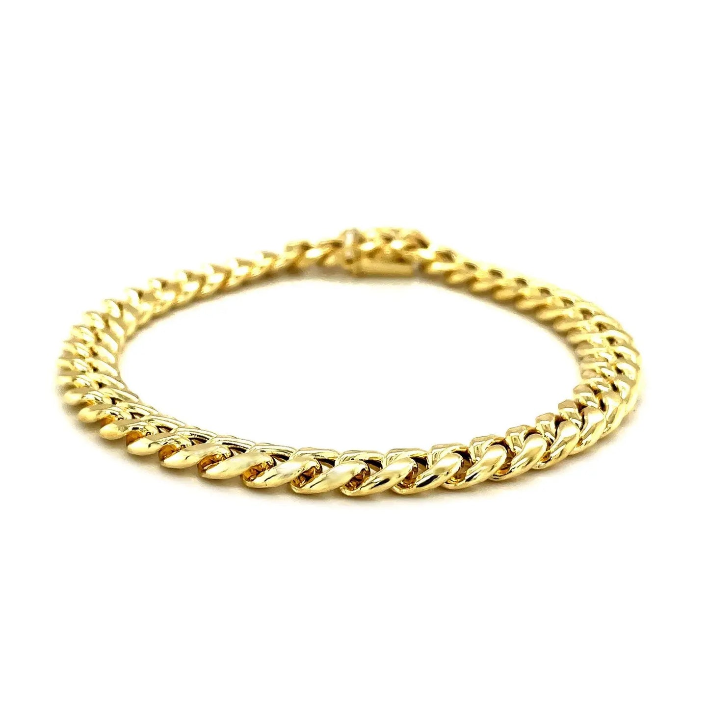 10k Yellow Gold Semi Solid Miami Cuban Bracelet (7.20 mm)Monde Trend