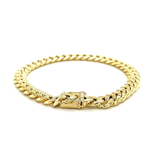 10k Yellow Gold Semi Solid Miami Cuban Bracelet (7.20 mm)Monde Trend