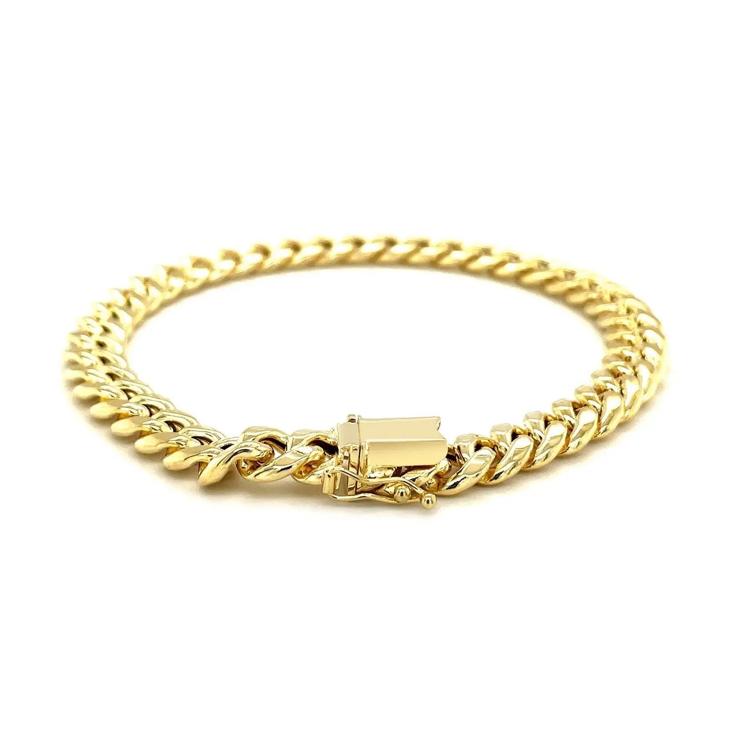 10k Yellow Gold Semi Solid Miami Cuban Bracelet (7.20 mm)Monde Trend