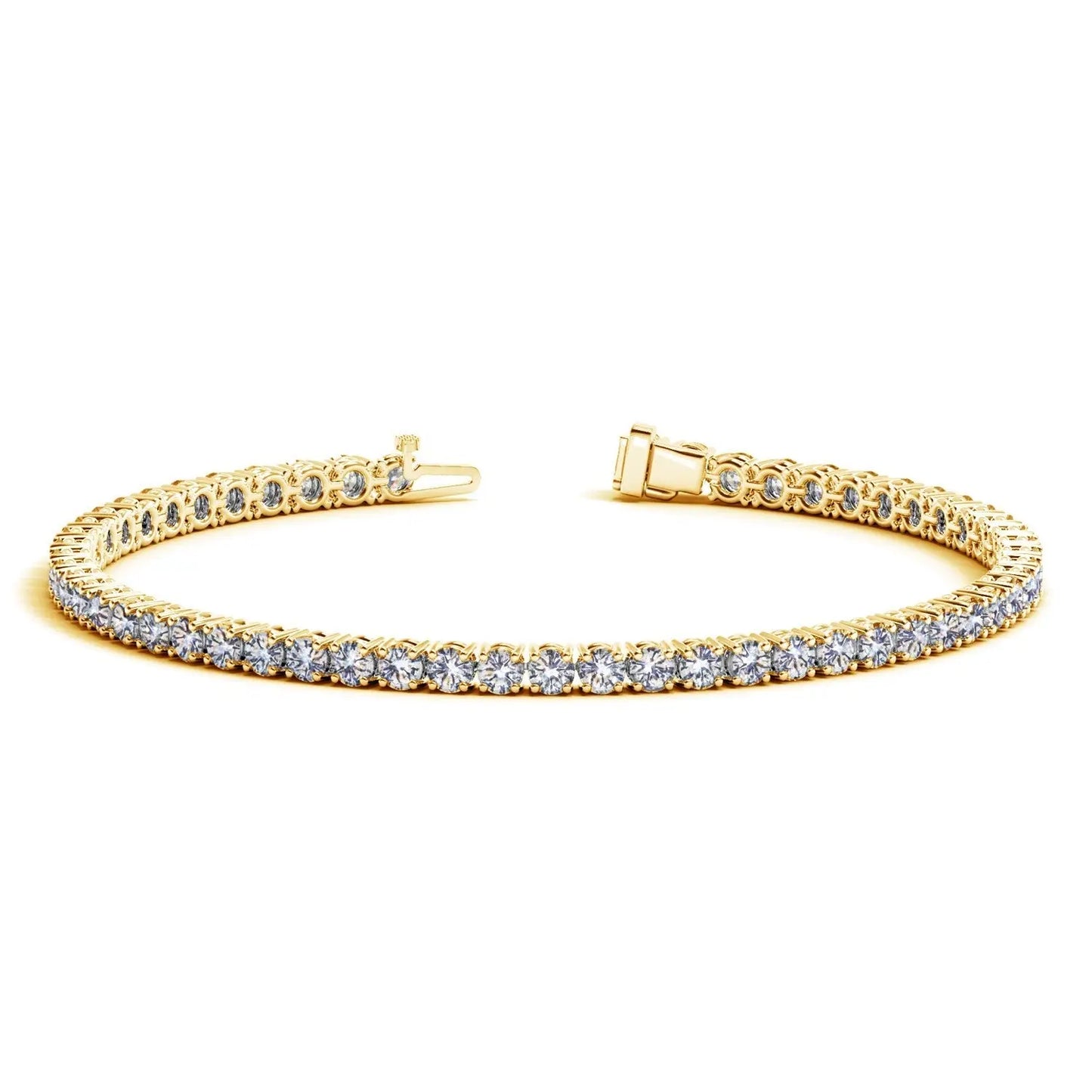 Lab Grown Round Diamond Tennis Bracelet in 14k Yellow Gold (5 cctw  F/G  VS2/SI1) RCJ