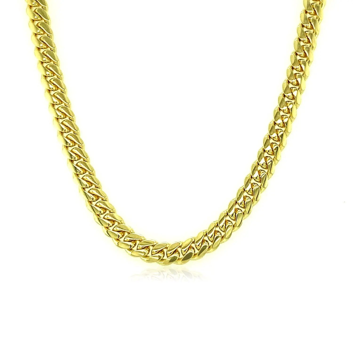 3.9mm 10k Yellow Gold Classic Miami Cuban Solid Chain RCJ