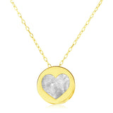 14k Yellow Gold Necklace with Heart in Mother of Pearl RCJ