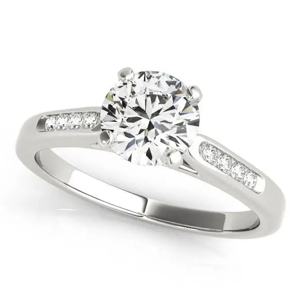 14k White Gold Single Row Diamond Engagement Ring (1 cttw) RCJ