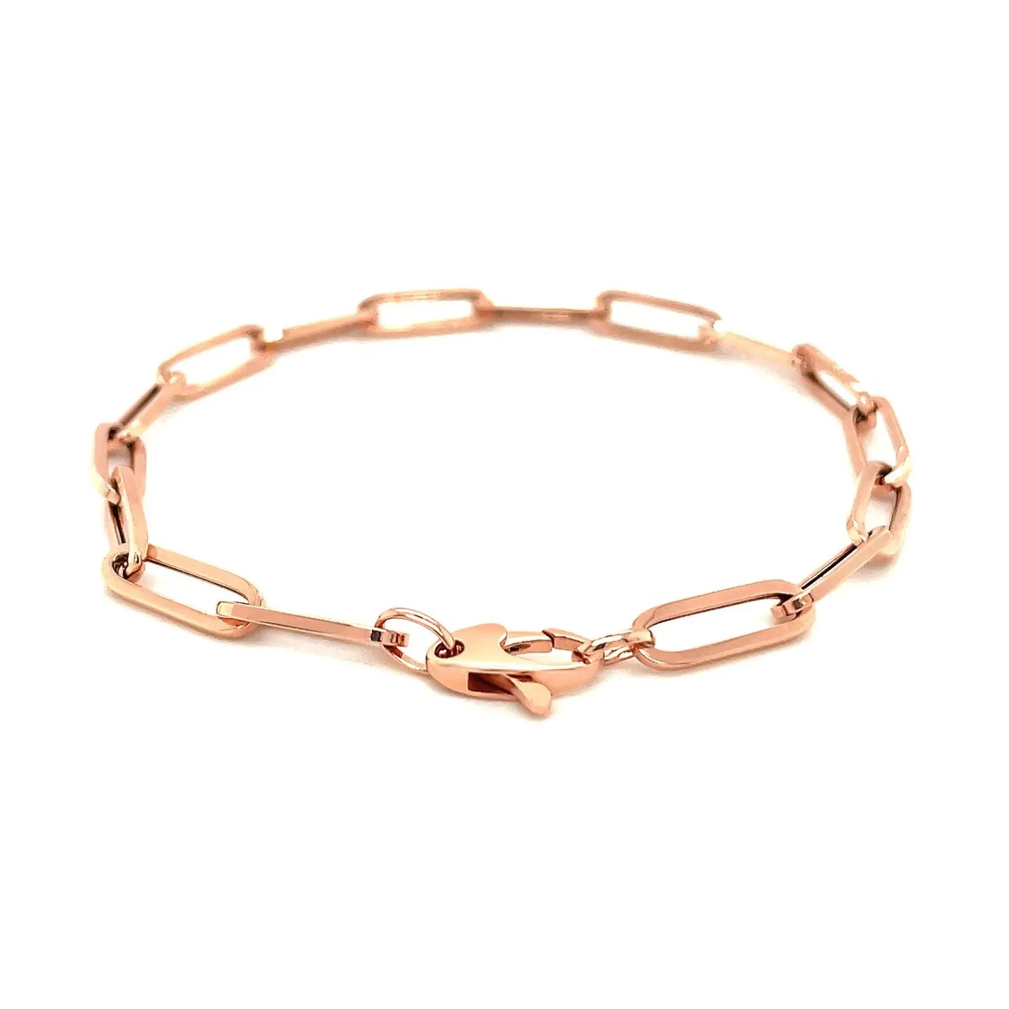 14K Rose Gold Extra Wide Paperclip Chain Bracelet (6.10 mm)Monde Trend