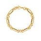 14k Yellow Gold Italian Alternating Paperclip Round Links Bracelet (8.00 mm) RCJ