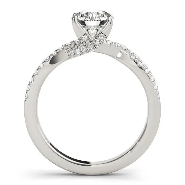 14k White Gold Fancy Prong Split Shank Diamond Engagement Ring (1 1/4 cttw)Monde Trend