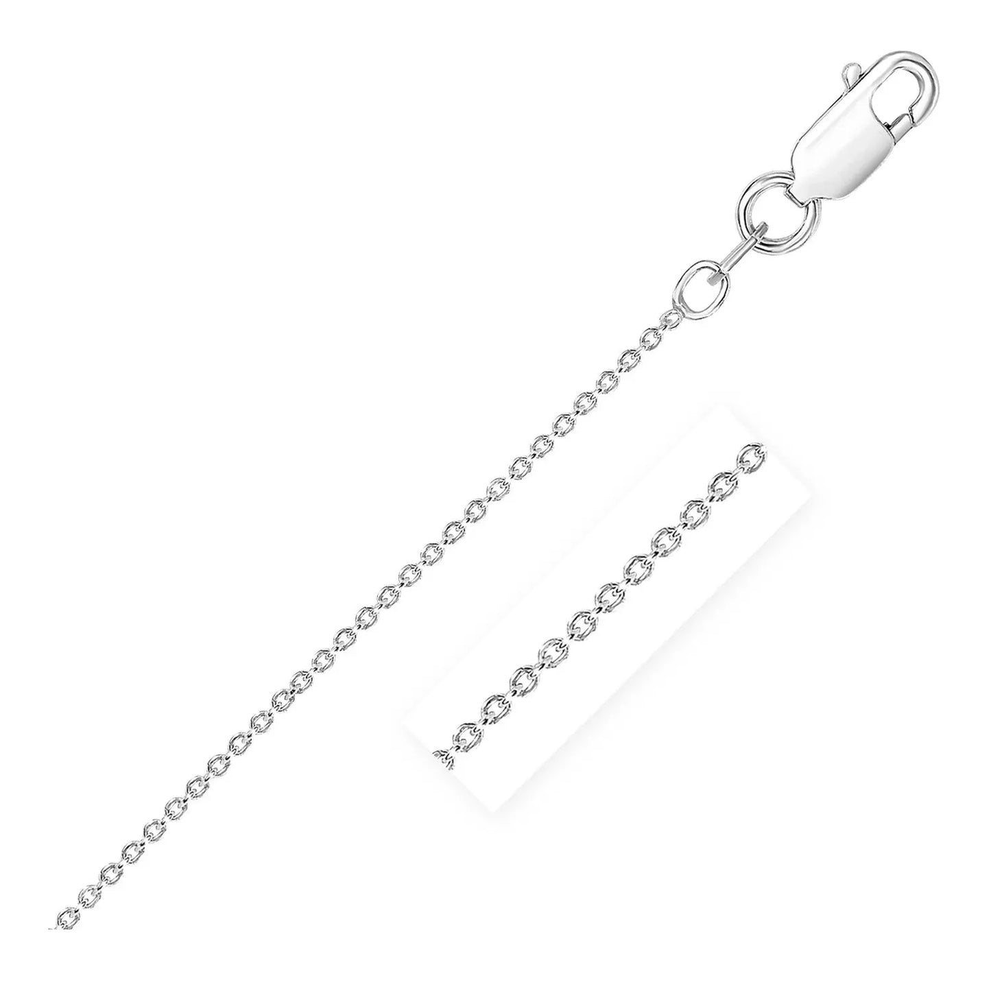 Sterling Silver Rhodium Plated Round Cable Chain (2.60 mm) RCJ