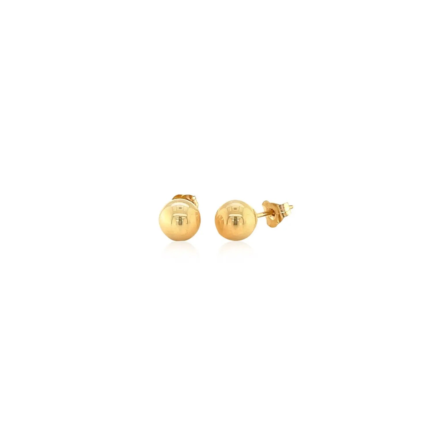 14k Yellow Gold Round Stud Earrings (6.0 mm) RCJ