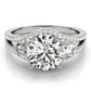 14k White Gold 3 Stone Split Pave Shank Diamond Engagement Ring (2 3/4 cttw)Monde Trend