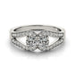 Two Stone Split Shank Design Diamond Ring in 14k White Gold (3/4 cttw) RCJ