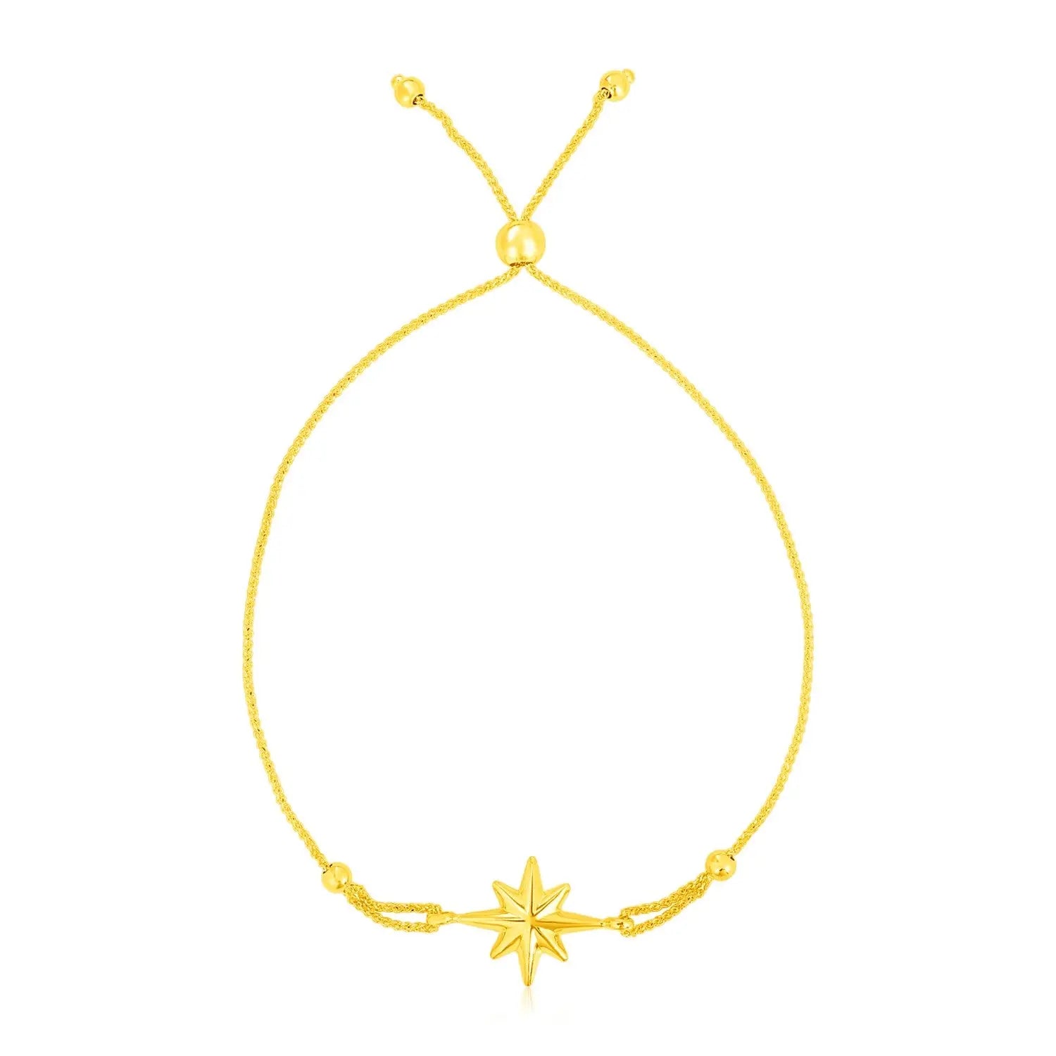 14k Yellow Gold Adjustable Bracelet with Star RCJ