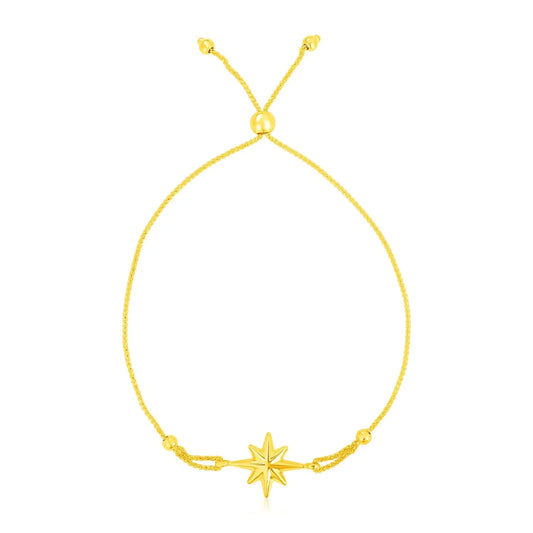 14k Yellow Gold Adjustable Bracelet with Star RCJ