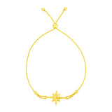 14k Yellow Gold Adjustable Bracelet with Star RCJ