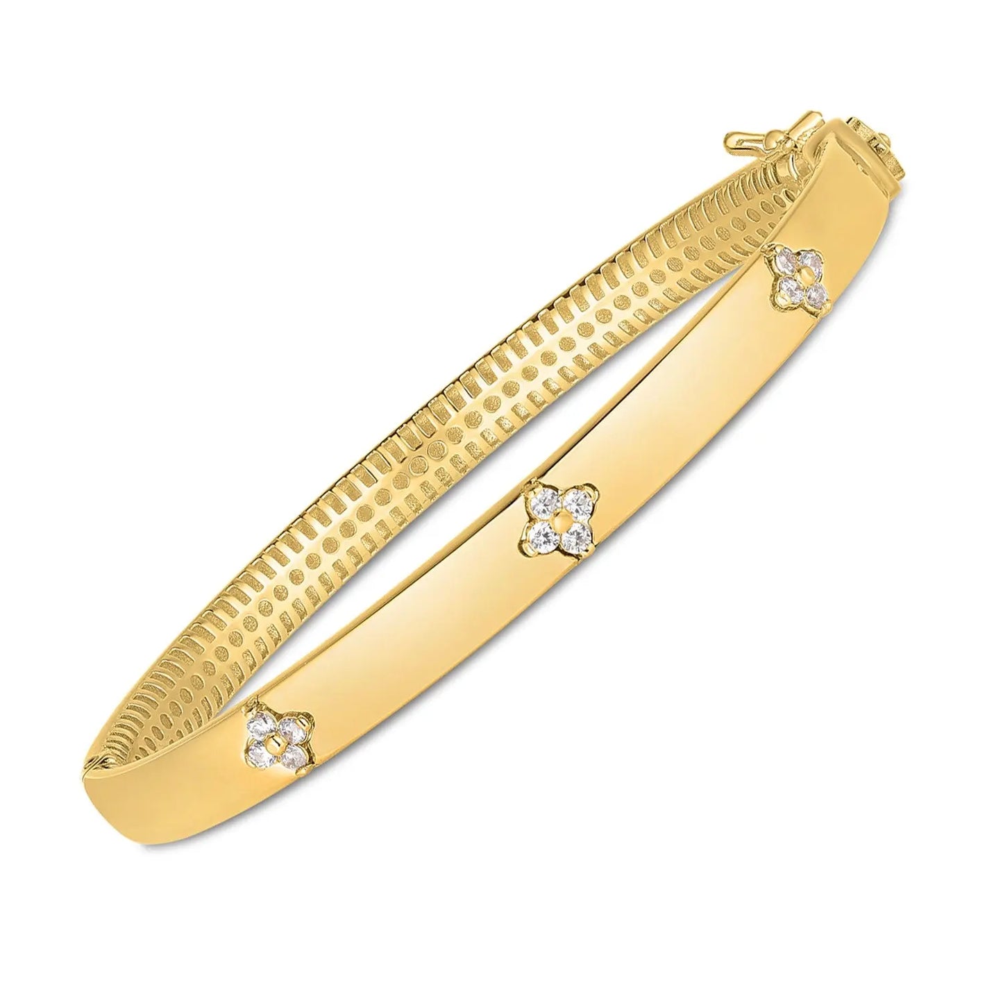 14k Yellow Gold Trilogy Diamond Bangle (5.40 mm) RCJ