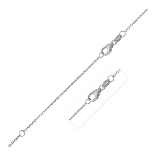 Double Extendable Diamond Cut Cable Chain in White Gold (0.87 mm) RCJ