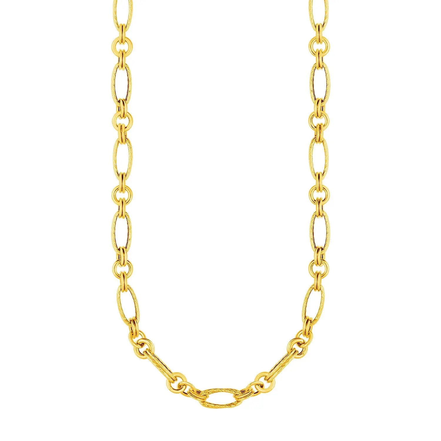 14k Yellow Gold Twisted and Polished Link Necklace RCJ