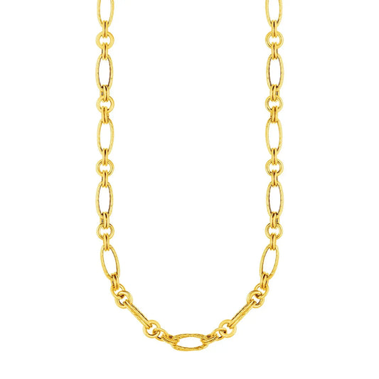 14k Yellow Gold Twisted and Polished Link Necklace RCJ