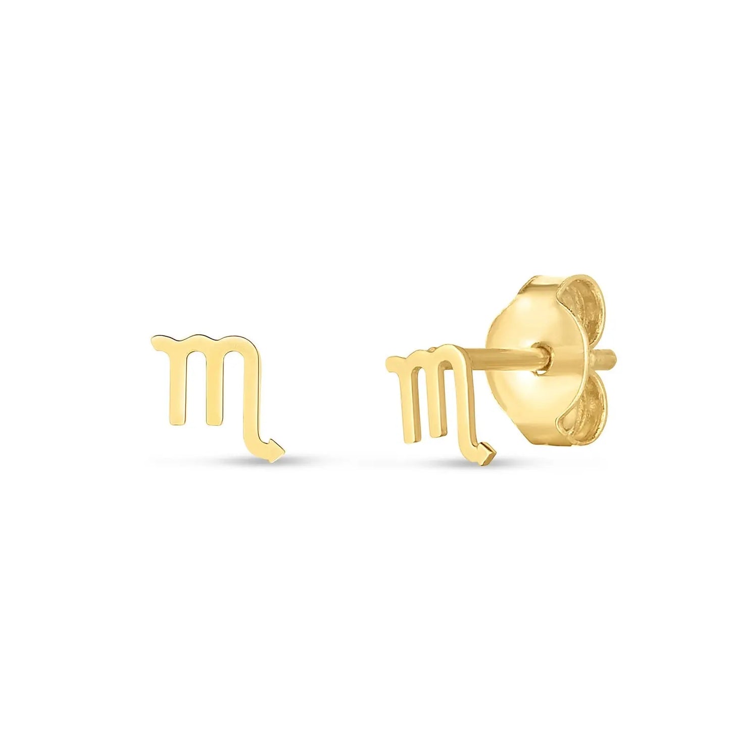 14k Yellow Gold Scorpio Stud Earrings RCJ