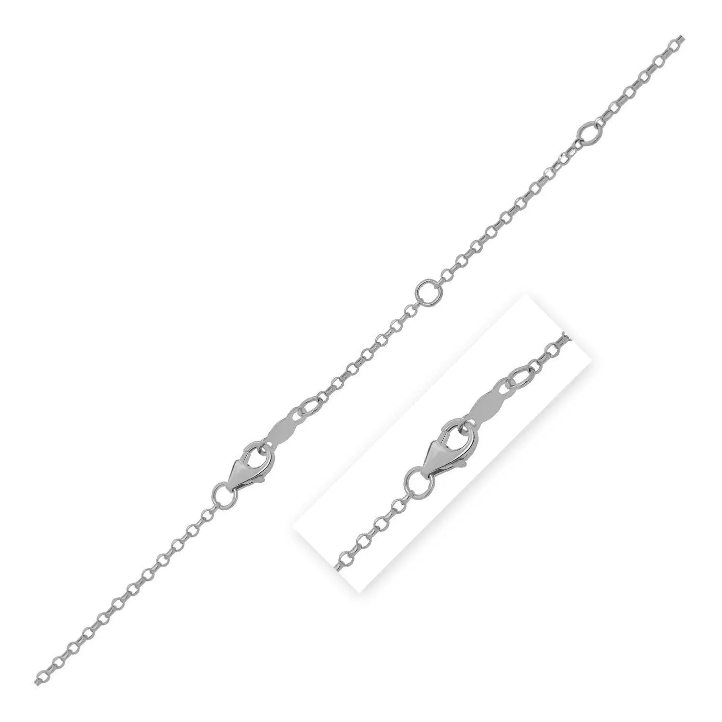 Double Extendable Cable Chain in 14k White Gold (1.40 mm) RCJ