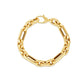 14k Yellow Gold Italian Alternating Paperclip Oval Links Bracelet (9.30 mm) RCJ