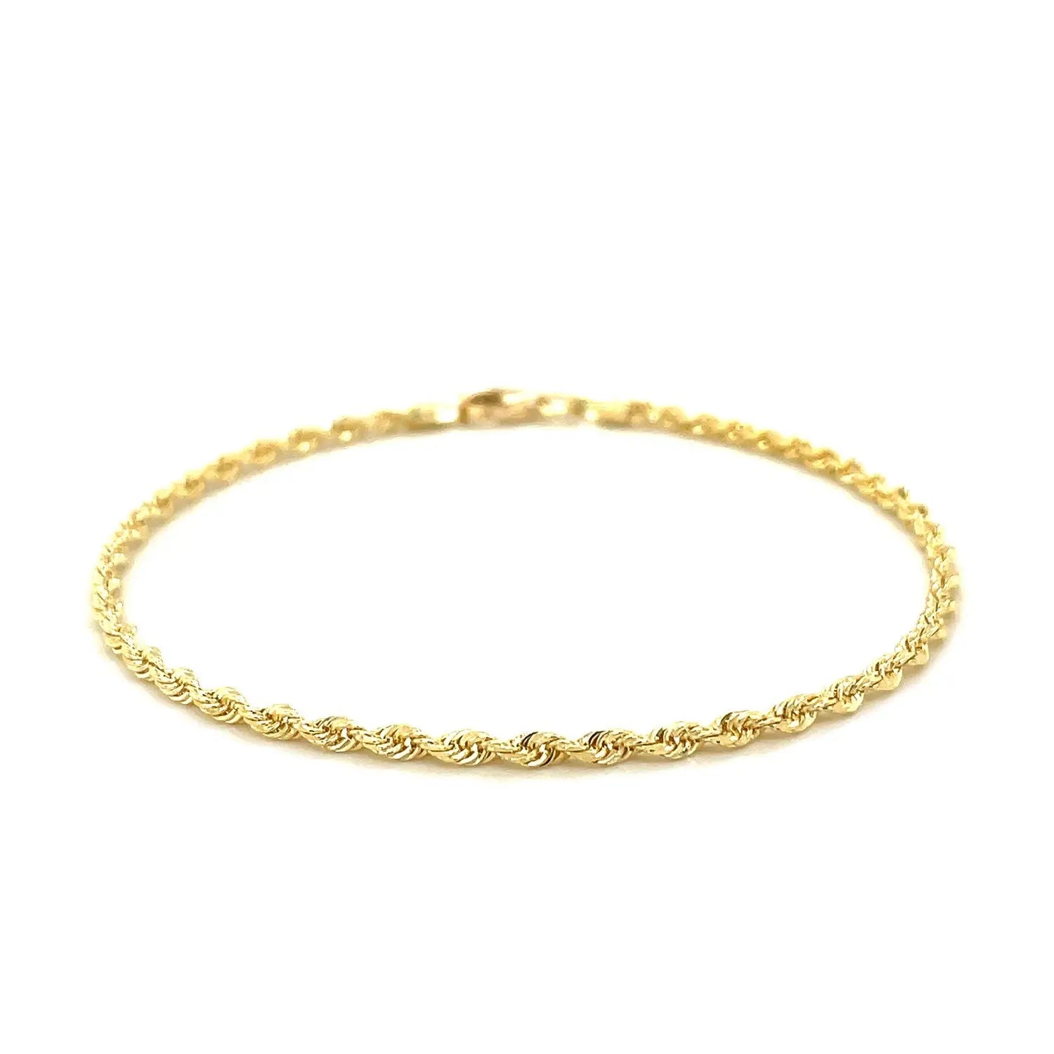 10k Yellow Gold Solid Diamond Cut Rope Bracelet (2.50 mm)Monde Trend