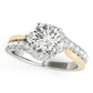 14k White And Yellow Gold Round Bypass Diamond Engagement Ring (1 1/2 cttw)Monde Trend