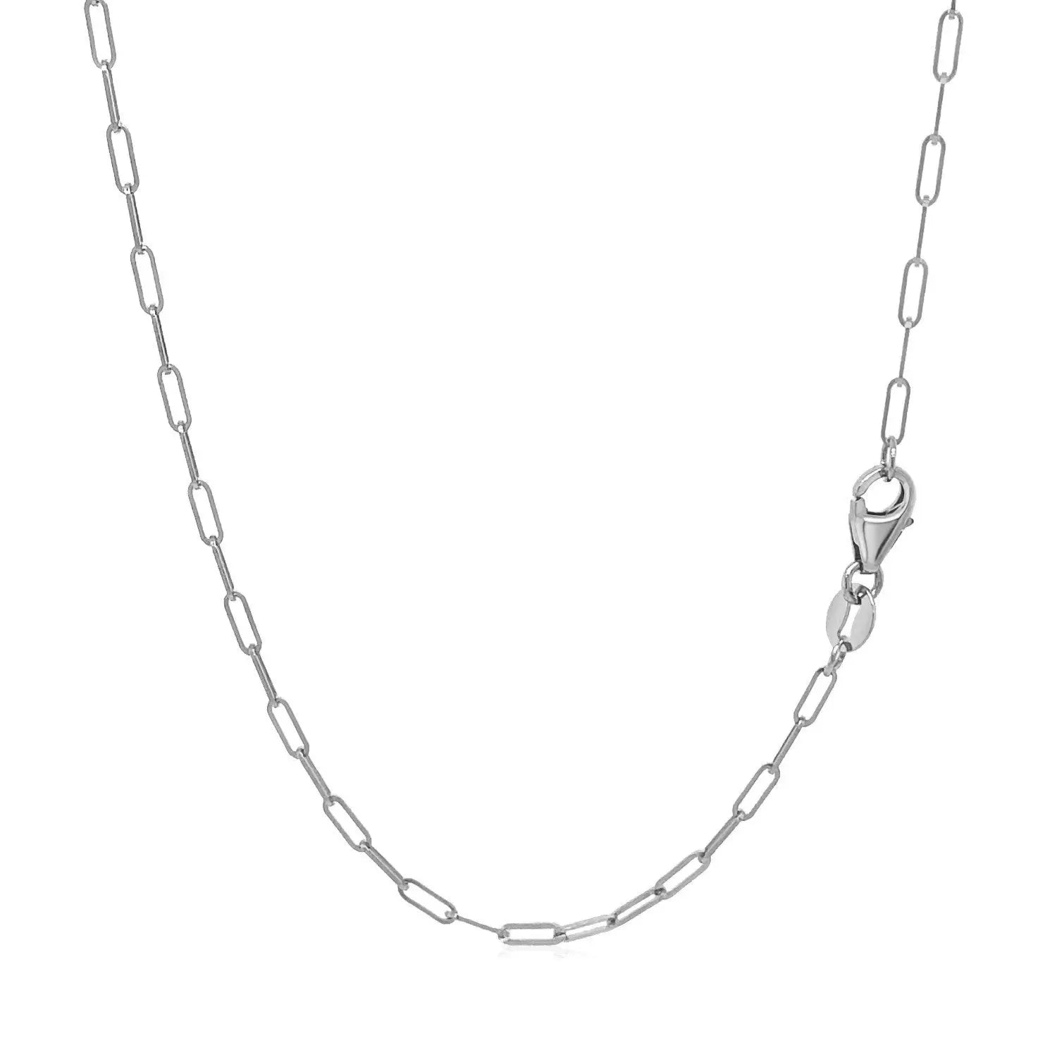 18K White Gold Fine Paperclip Chain (1.50 mm) RCJ