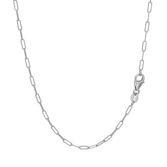 18K White Gold Fine Paperclip Chain (1.50 mm) RCJ