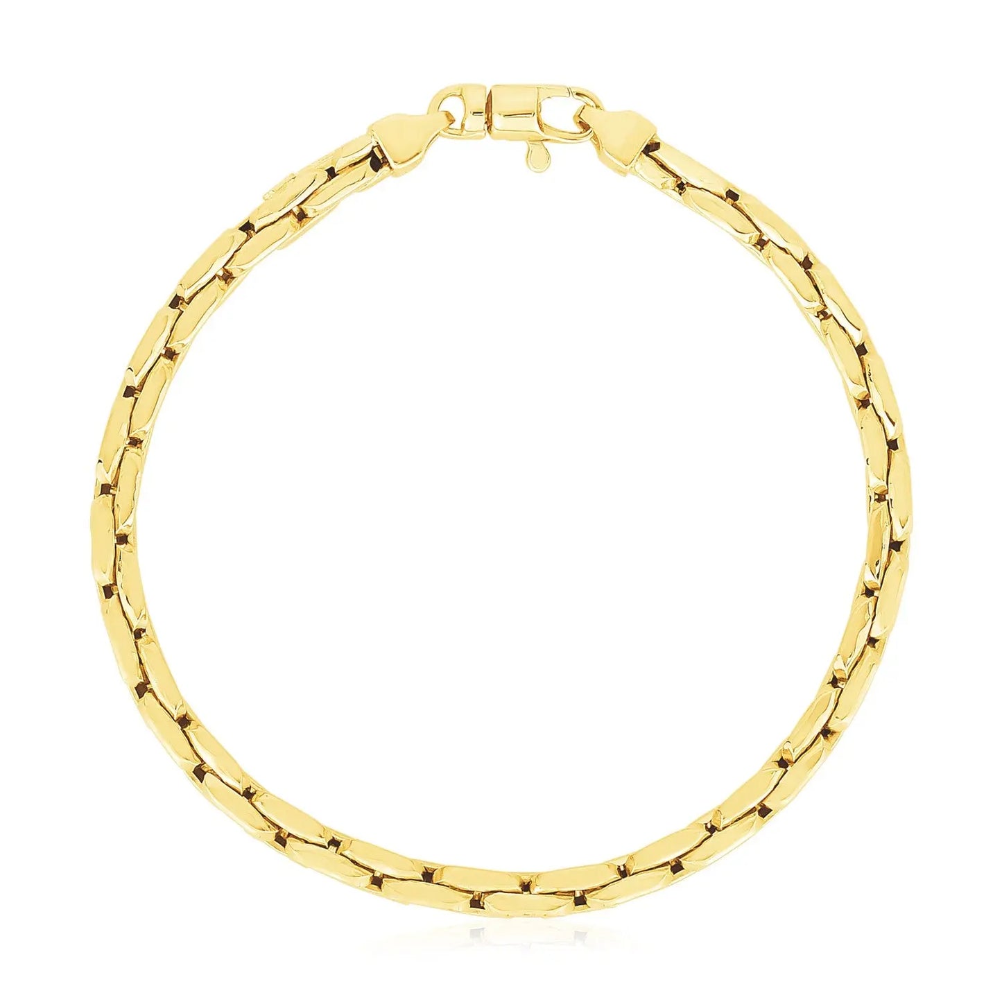 14k Yellow Gold High Polish Compressed Cable Link Bracelet (4.50 mm) RCJ