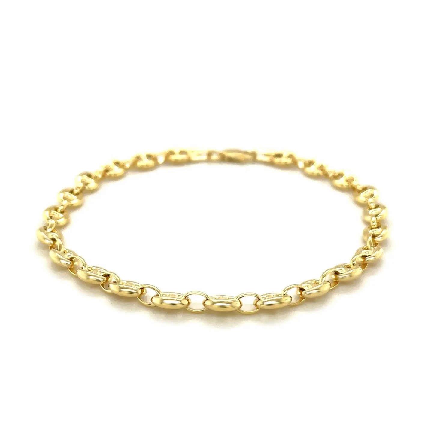 4.7mm 14k Yellow Gold Puffed Mariner Anklet RCJ