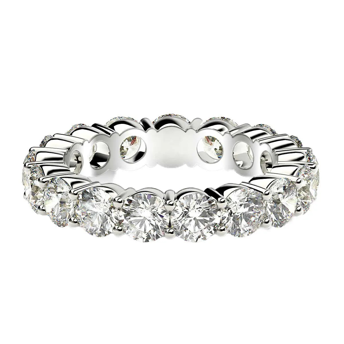 Round Cut Lab Grown Diamond Eternity Ring in 14k White Gold (3 cttw FG/VS2) RCJ