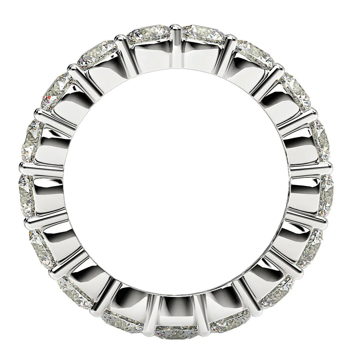 Round Cut Lab Grown Diamond Eternity Ring in 14k White Gold (3 cttw FG/VS2) RCJ