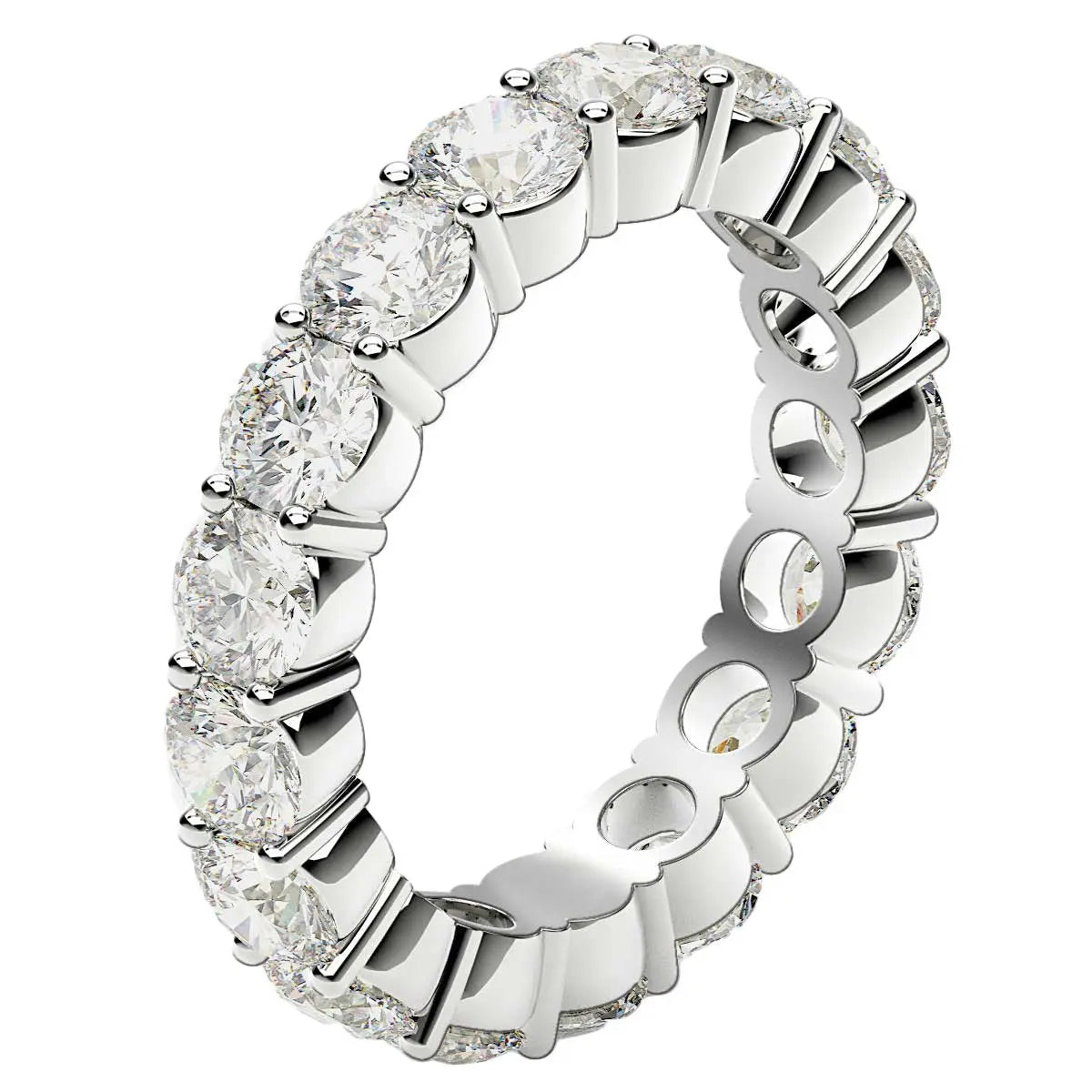 Round Cut Lab Grown Diamond Eternity Ring in 14k White Gold (3 cttw FG/VS2) RCJ