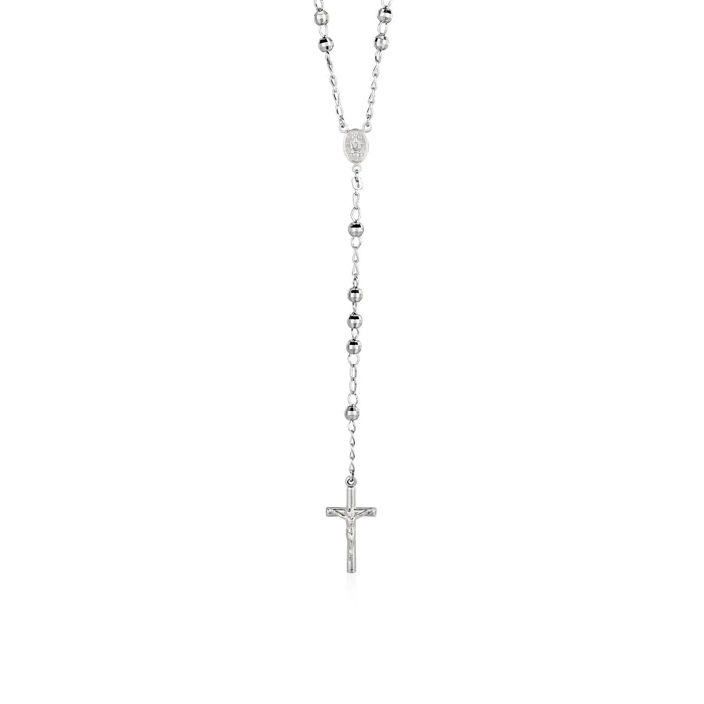 Rosary Chain and Large Bead Necklace in Sterling Silver RCJ