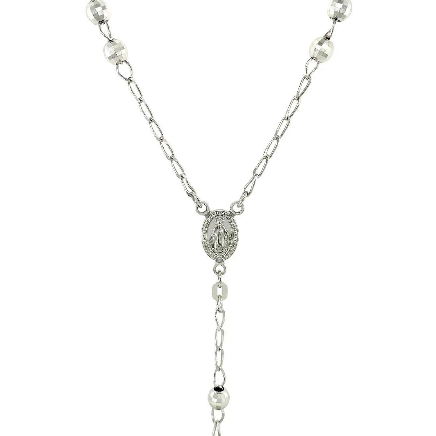 Rosary Chain and Large Bead Necklace in Sterling Silver RCJ